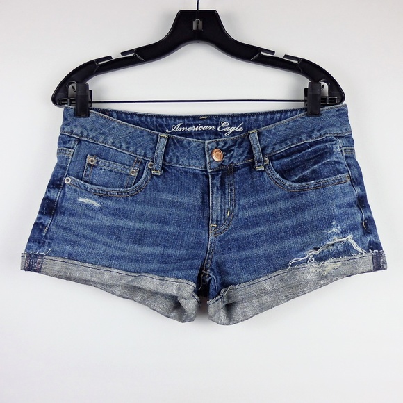 American Eagle Outfitters Pants - American Eagle Distressed Destroyed Denim Shorts 6